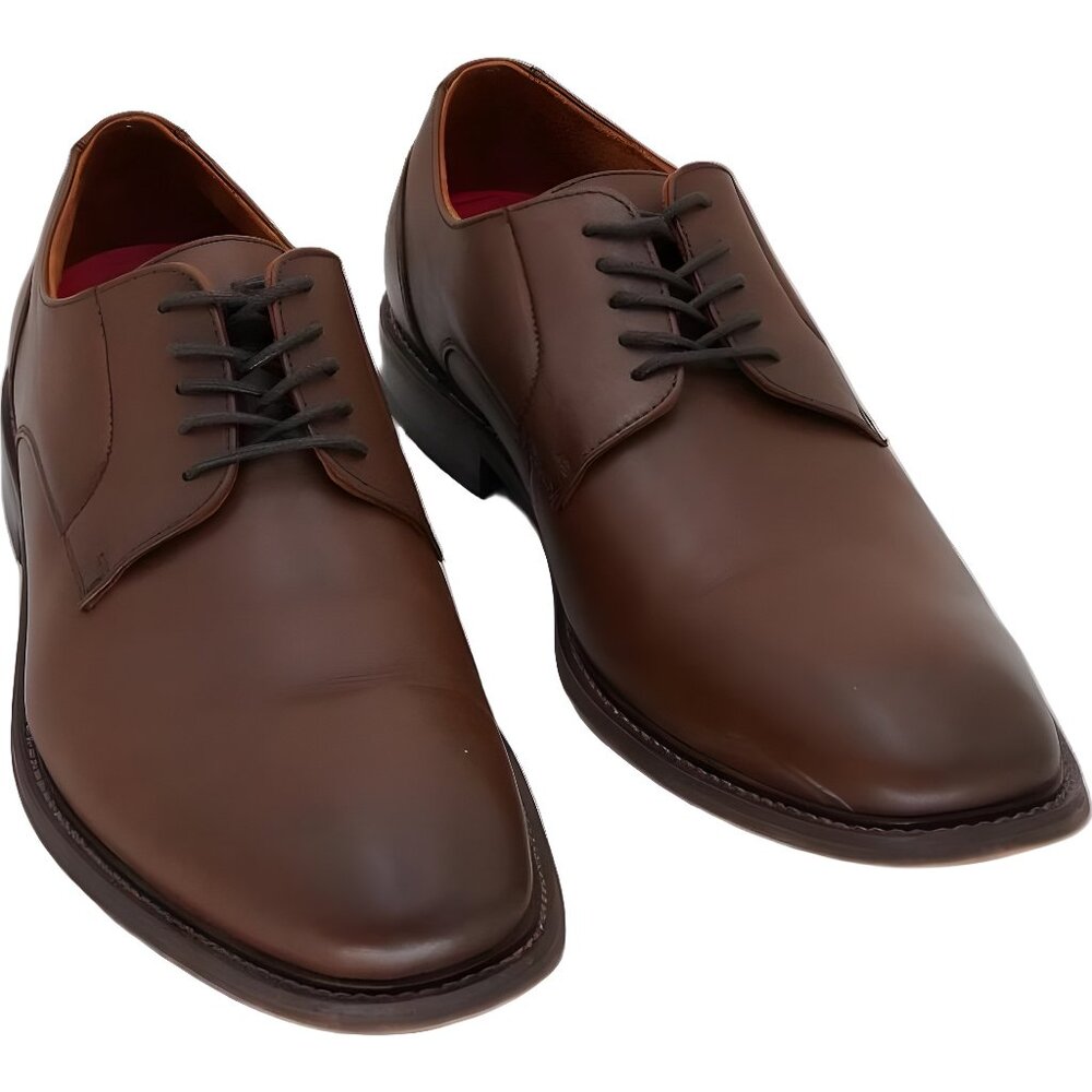 Stacy Adams Marlton Plain Toe Derby Chocolate Brown Dress Shoes 10.5M